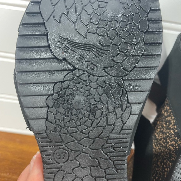 Dansko Susie Cork Wedge Platform Adjustable Buckle Leather Sandals 37 Women’s - Picture 4 of 11